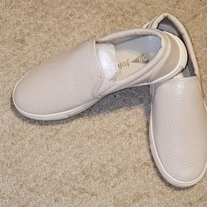 Tan slip ons